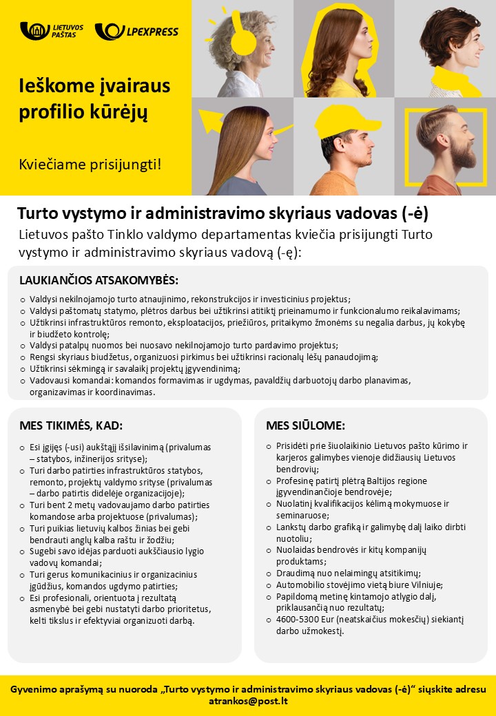 Turto vystymo ir administravimo skyriaus vadovas 2026-07-01 0